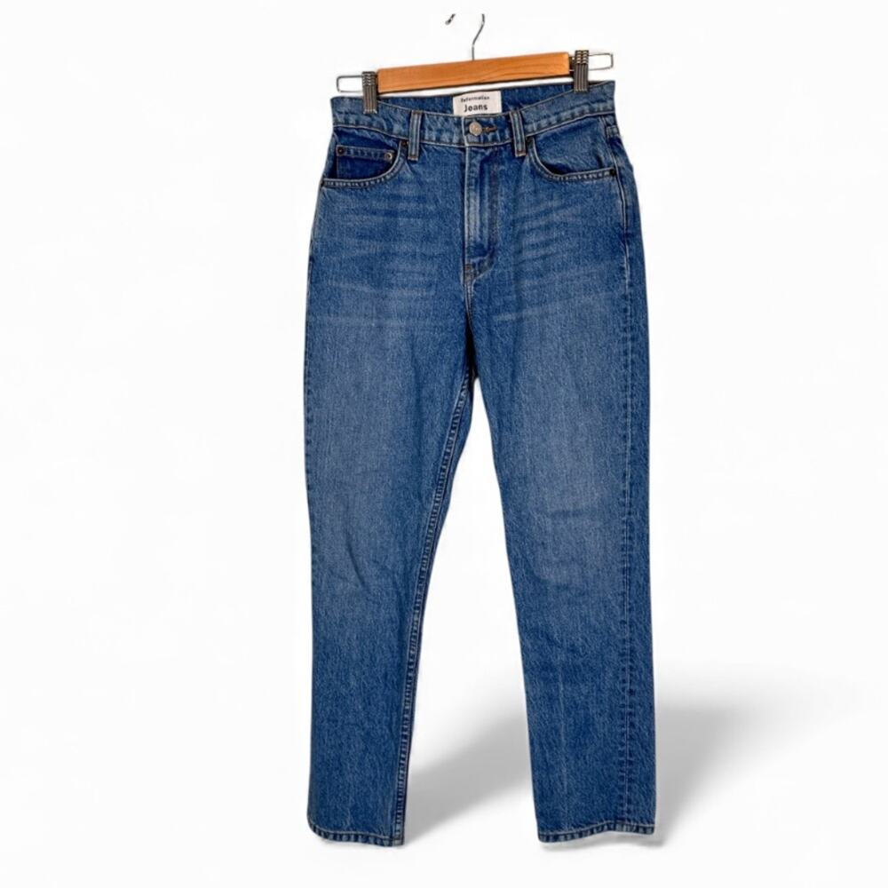 Reformation Blue Julia Crop High Rise Cigarette Jeans Womens 25 Denim Fall